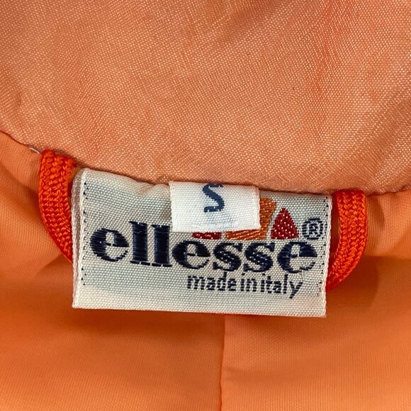 Vintage 90s Ellesse Women's Orange Windbreaker Ski Jacket w Zip & Snap Sz S - Picture 6 of 9